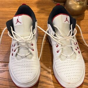 Men’s White and Red Low-Top Sneakers